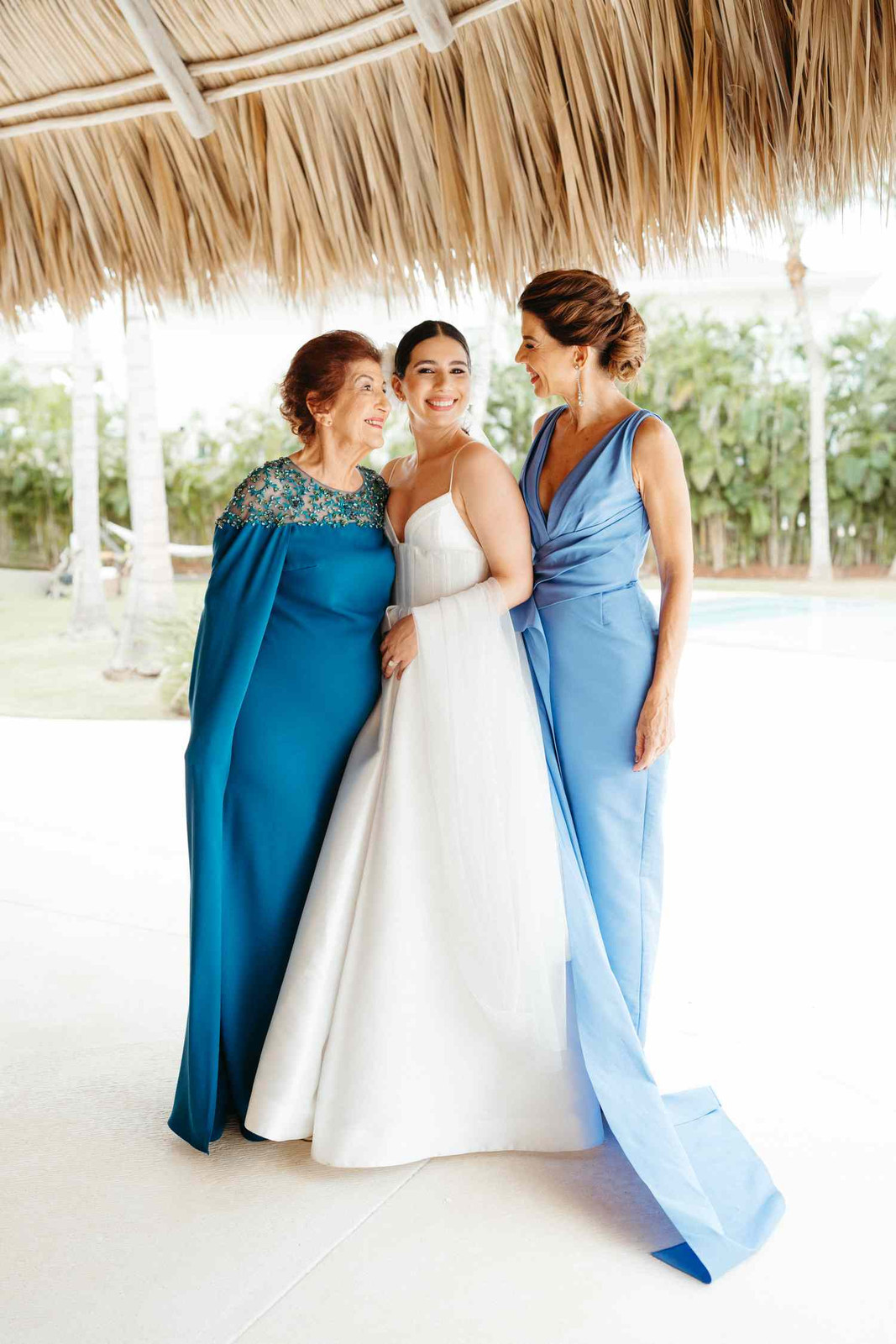Royal Blue Crepe Dress with Embellished Cape Sleeves Royal Blue Crepe Dress with Embellished Cape Sleeves — Grandmother of the Bride Outfits 2027