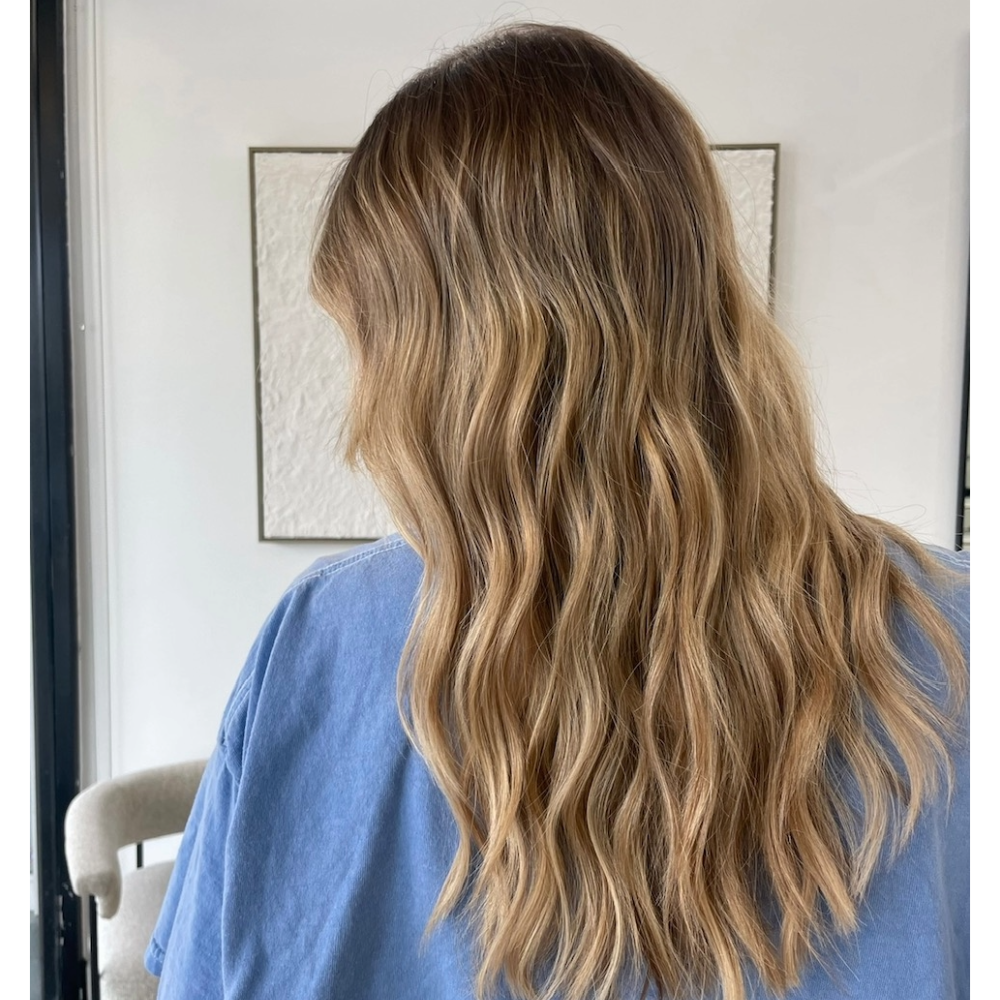 Wavy Balayage With Blonde Dimension Wavy Balayage With Blonde Dimension — Glazed Hair 2027