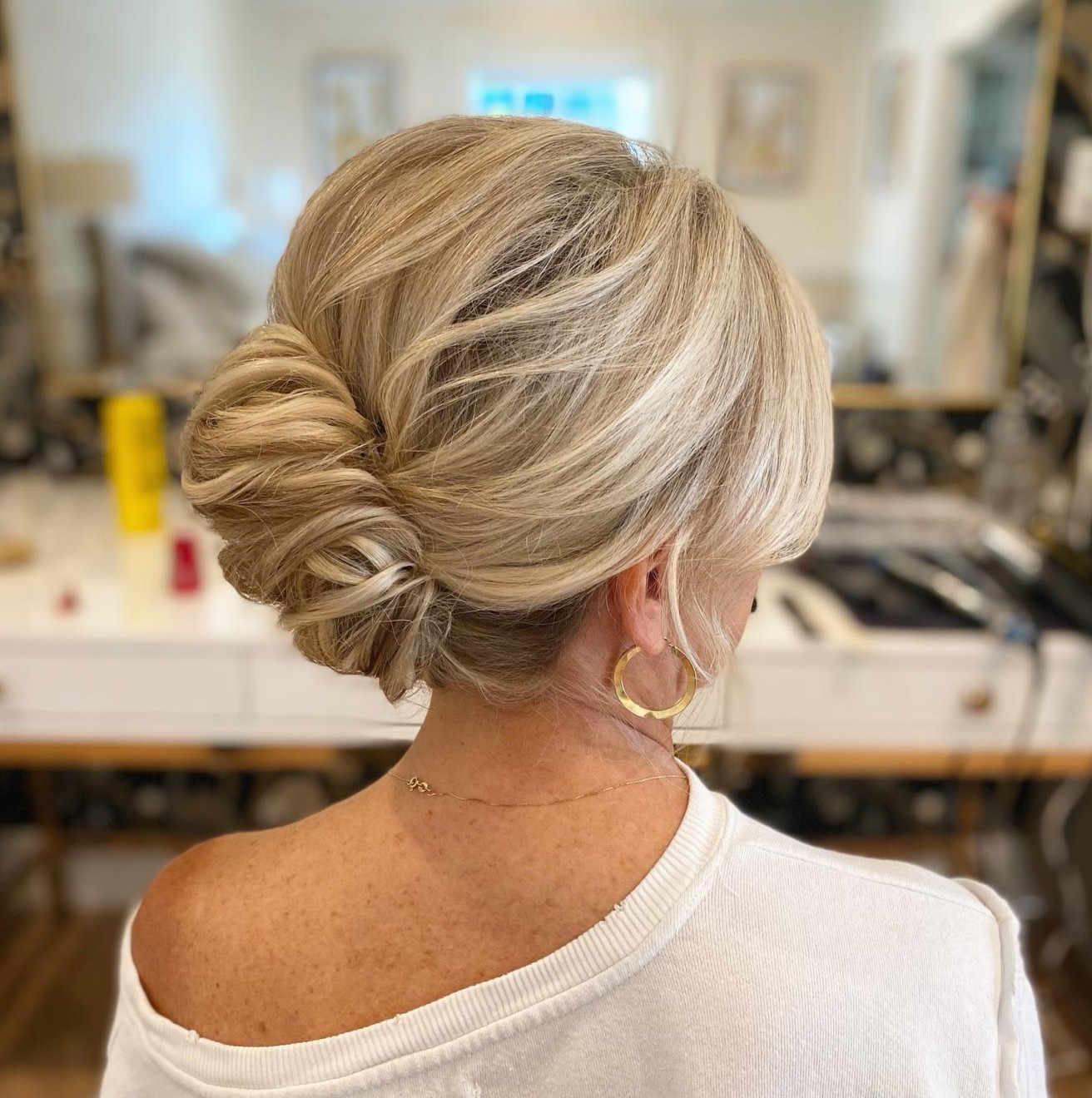 Timeless Light Blonde Chignon Timeless Light Blonde Chignon — Mother of the Bride Updos 2027