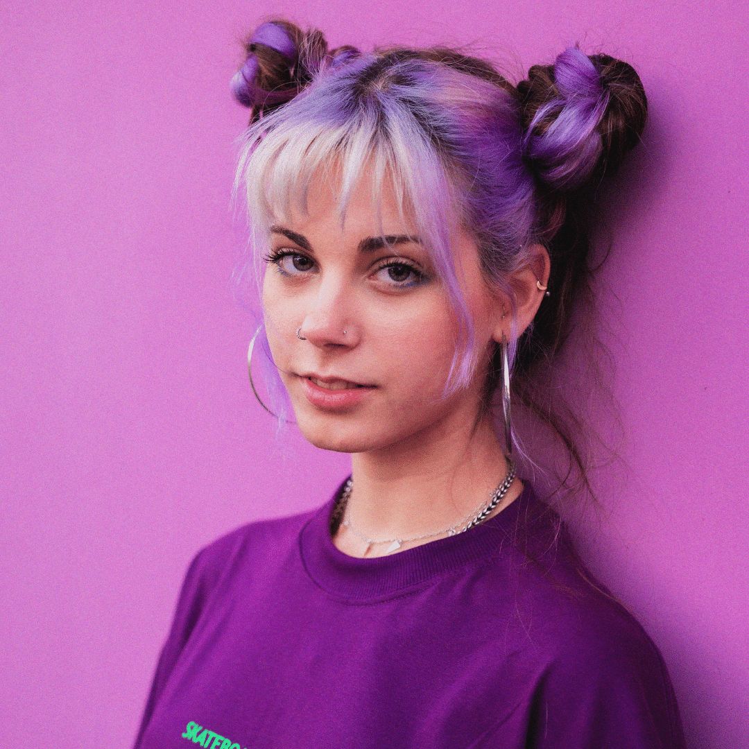 Purple And Blonde Streaks Visual Idea — Cute Hairstyles 2027