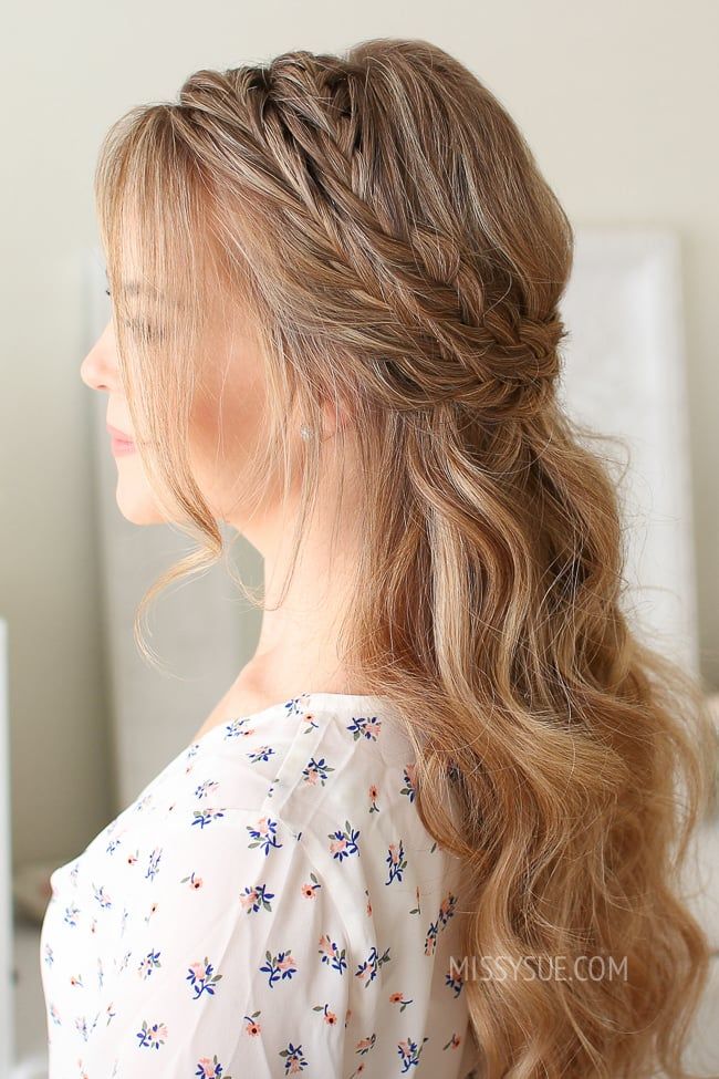 Half-Up With Braided Crown and Waves Half-Up With Braided Crown and Waves — Summer Updos 2027