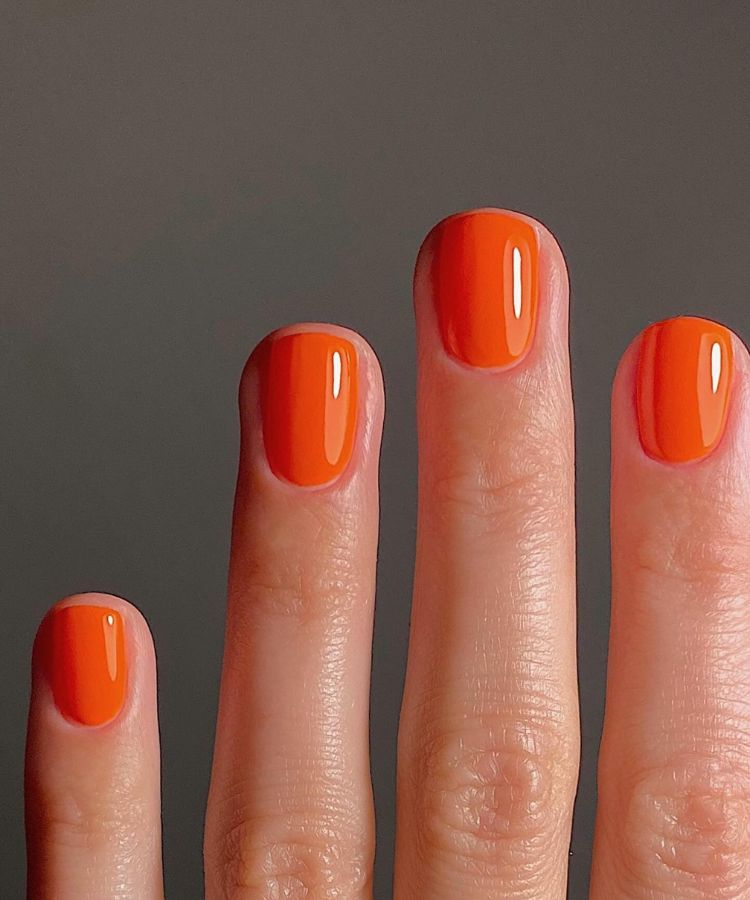 Solid Color On All Nails Visual Idea Solid Color On All Nails Visual Idea — Orange Summer Nails 2027