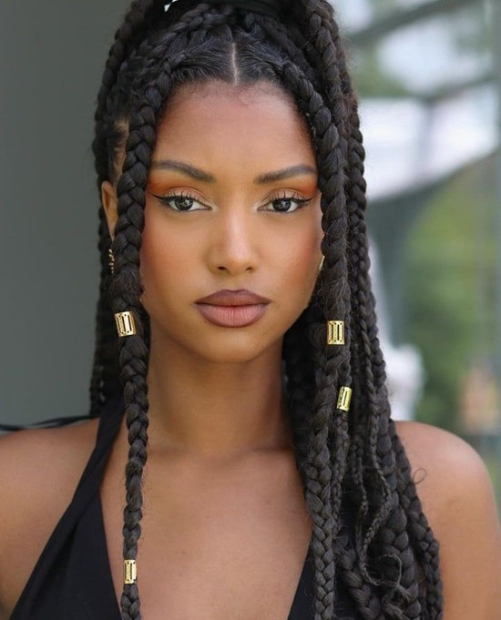 Box Braids With Gold Beads Box Braids With Gold Beads — Holiday Hairstyles 2026