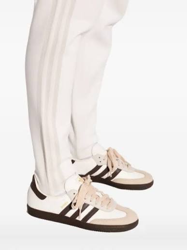 Textural Focus: Brown and White Adidas Samba with Striped Trousers Textural Focus: Brown and White Adidas Samba with Striped Trousers — Adidas Samba Outfits 2027
