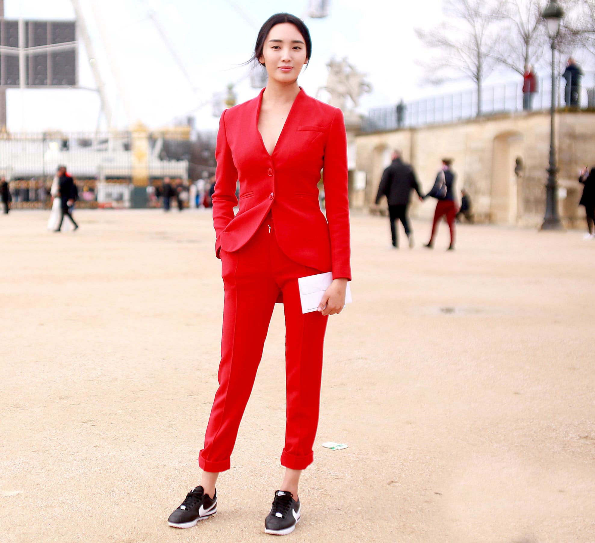 Bold Red Suit with Nike Sneakers Bold Red Suit with Nike Sneakers — Nike Outfits 2027