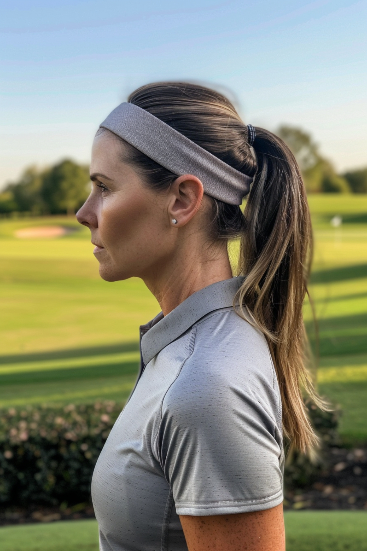 Dark Blonde Ponytail With Headband — Golf Hairstyles 2027