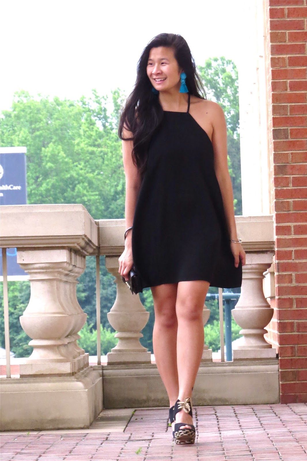 Black Halter Neck Mini Dress with Leopard Sandals Black Halter Neck Mini Dress with Leopard Sandals — Little Black Dress Outfits 2027