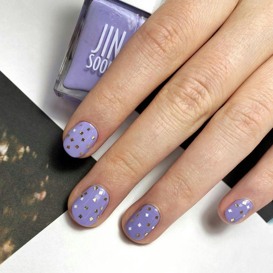 Lavender Gold Square Decal Nails Lavender Gold Square Decal Nails — Nail Art 2027 for Beginners