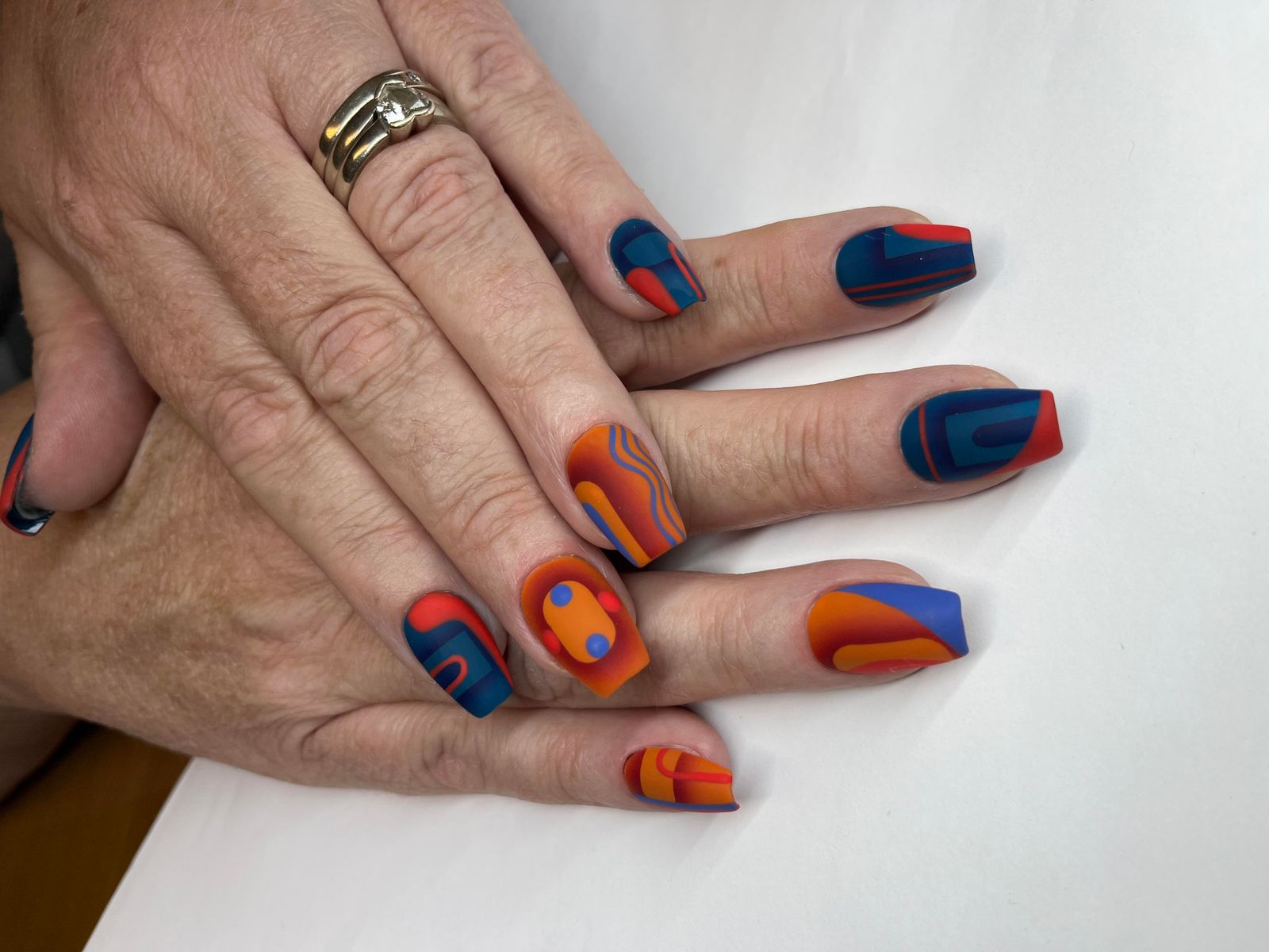 Bold Matte Geometric Square Nails Bold Matte Geometric Square Nails — Airbrush Nails 2027
