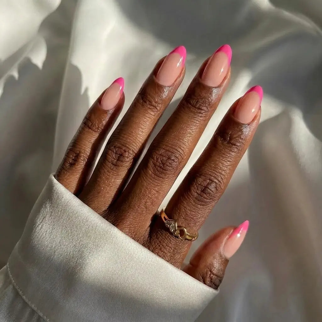 Hot Pink French Almond Nails Hot Pink French Almond Nails — Summer Almond Nails 2027