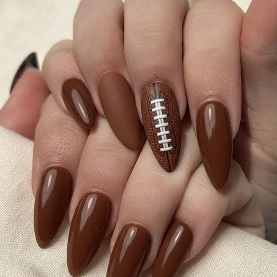 3D Football Almond Nails 3D Football Almond Nails — Football Nails 2026