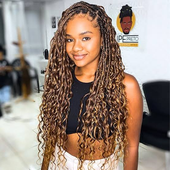 Long Box Braids with Curly Ends — School Hairstyles 2027 for Mixed Hair