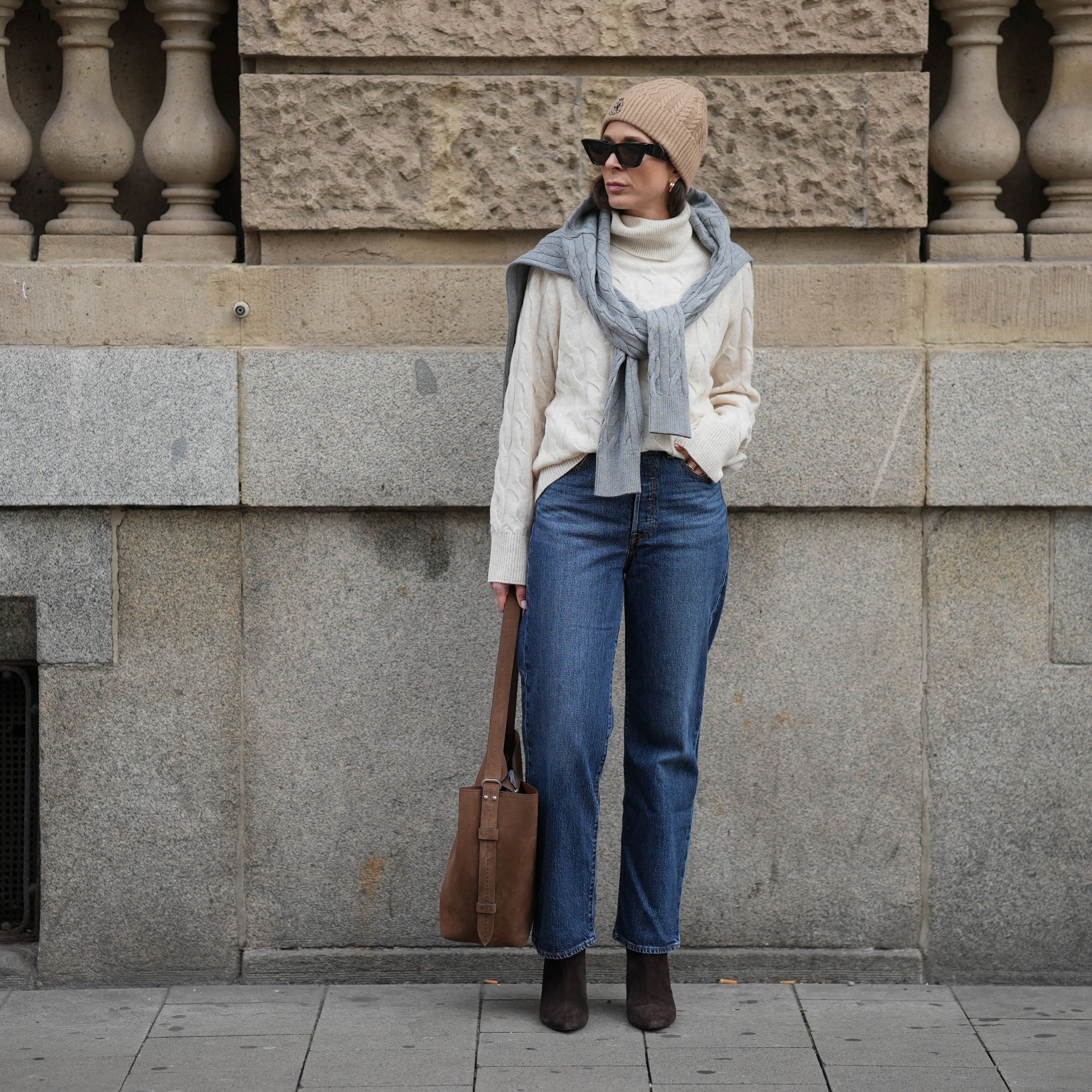 Cable Knit Turtleneck with Draped Sweater and Brown Chelsea Boots Cable Knit Turtleneck with Draped Sweater and Brown Chelsea Boots — Chelsea Boots Outfits 2027