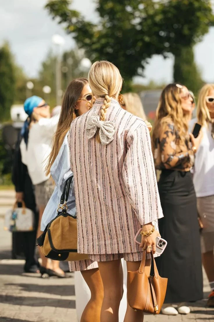 Pink and Black Striped Jacket with Bow Detail Pink and Black Striped Jacket with Bow Detail — Scandinavian Outfits 2027