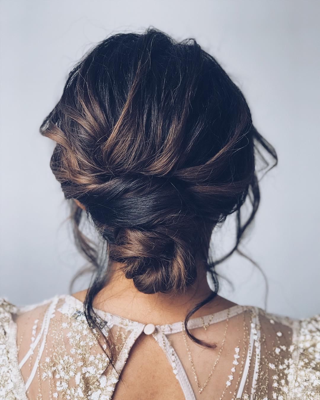 Dark Brown With Balayage Visual Idea Dark Brown With Balayage Visual Idea — Messy Low Bun 2027