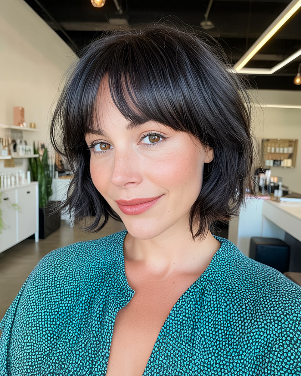 Chin Bob With Curtain Bangs Chin Bob With Curtain Bangs — Bob 2027 for Heart Face