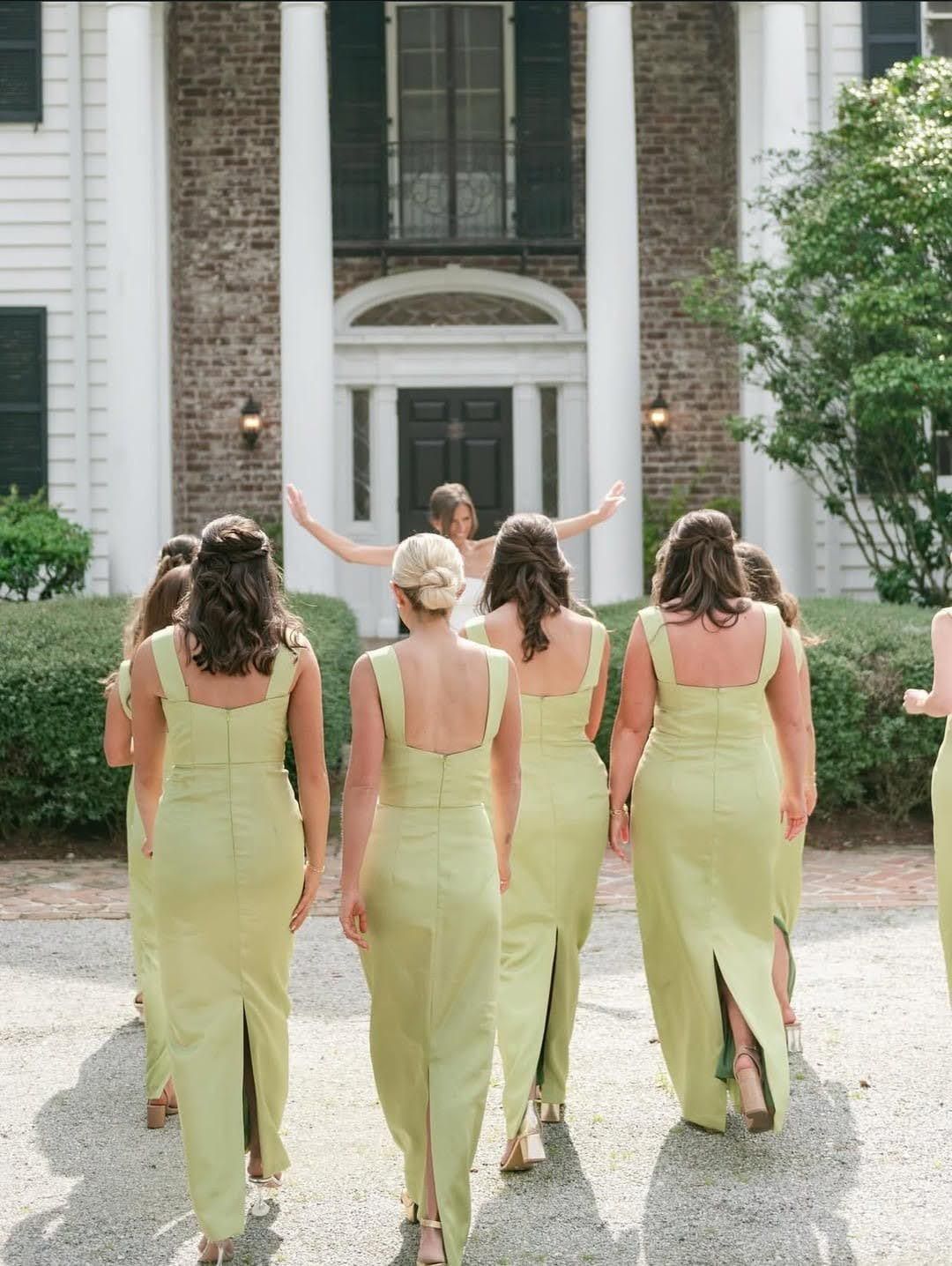 Pale Green Satin Maxi Dresses for a Cohesive Look Pale Green Satin Maxi Dresses for a Cohesive Look — Country Wedding Guest Dress 2027
