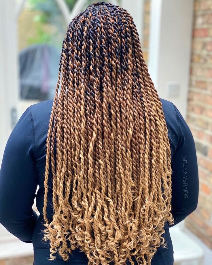 Ombre Twists With Curly Ends Ombre Twists With Curly Ends — Senegalese Twists 2027