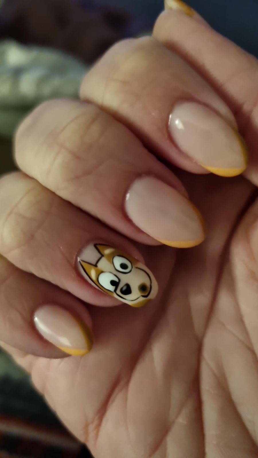 Cartoon Character Face On Accent Nail Visual Idea Cartoon Character Face On Accent Nail Visual Idea — Toddler Nails 2027