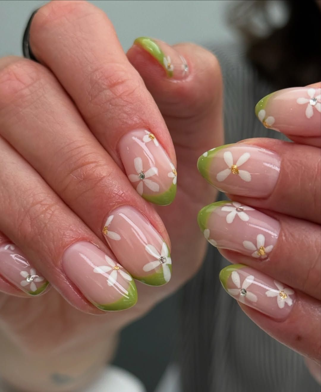 Daisy French Tip Green Daisy French Tip Green — Wildflower Nails 2027