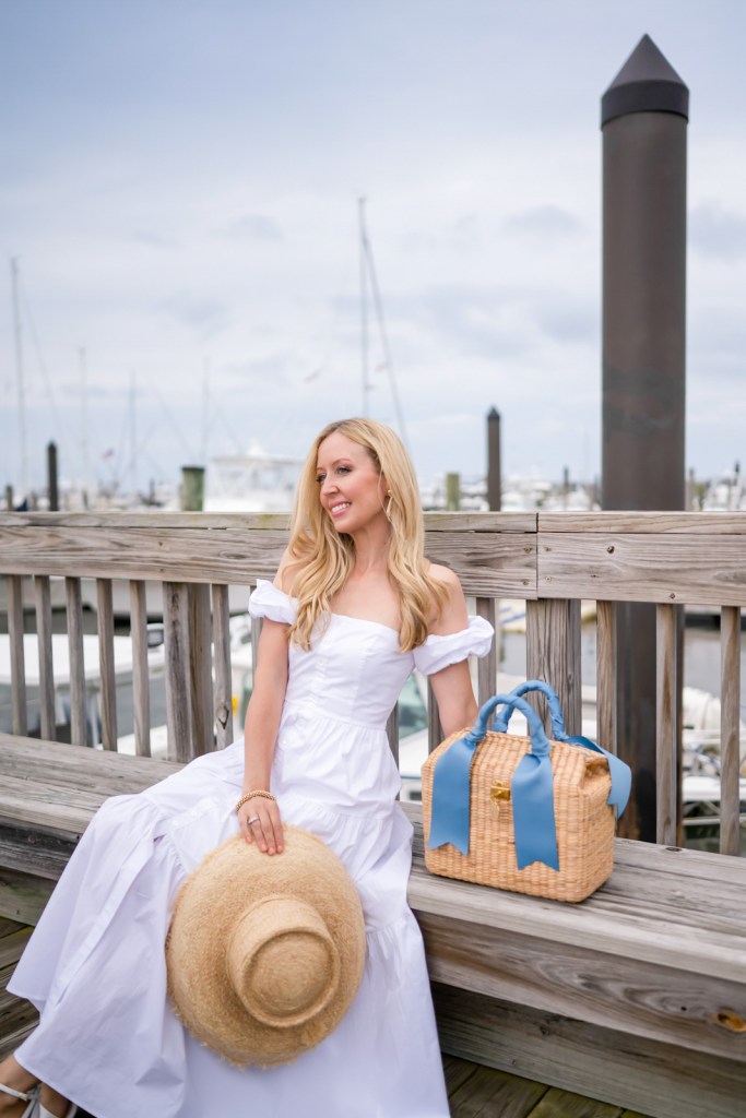 Off-the-Shoulder Blouse and Striped Pants for a Breezy Summer Nautical Look Off-the-Shoulder Blouse and Striped Pants for a Breezy Summer Nautical Look — Nautical Outfits 2027