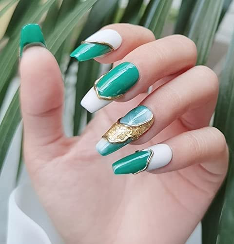 Emerald White Color Blocking with Gold Accents Emerald White Color Blocking with Gold Accents — Emerald Nails 2027