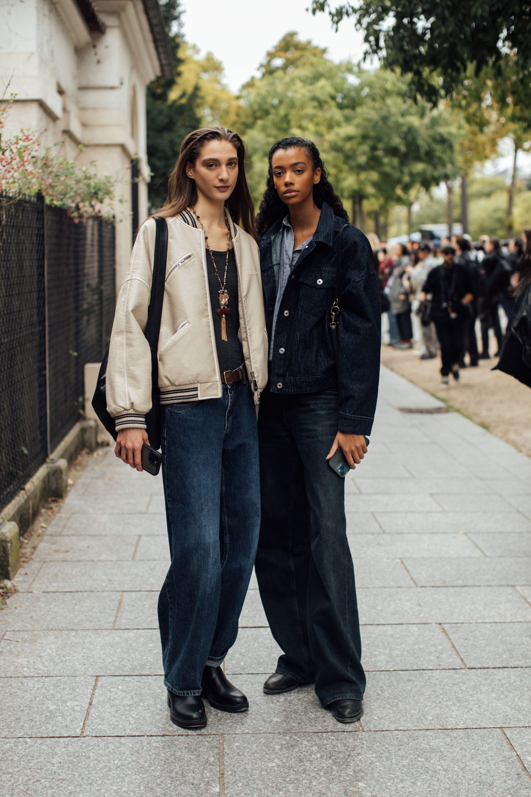 Daytime Casual: Wide Leg Jeans with Bomber Jacket and T-shirt — Wide Leg Jeans 2027
