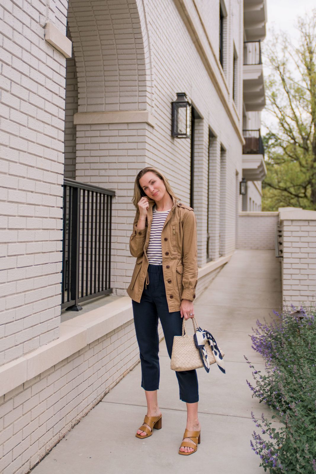Tan Slide Sandals Outfit Idea Tan Slide Sandals Outfit Idea — Light Jacket Outfits 2027