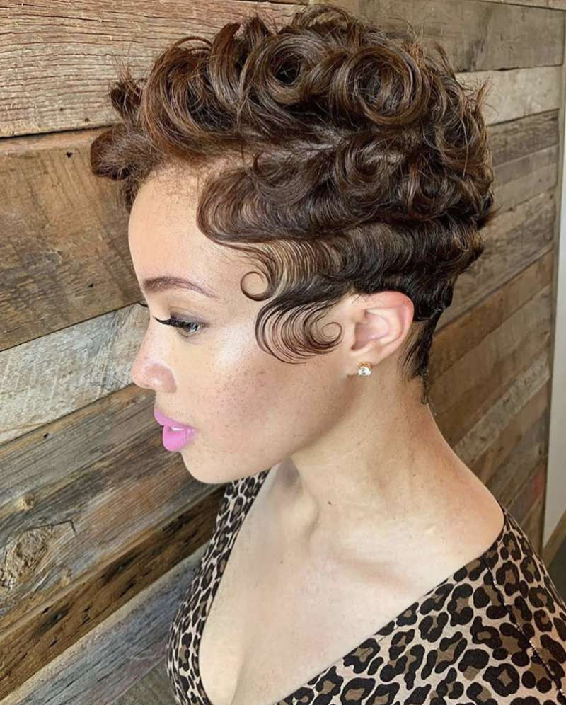 Brown With Subtle Highlights Visual Idea — Pixie 2027 for Natural Hair