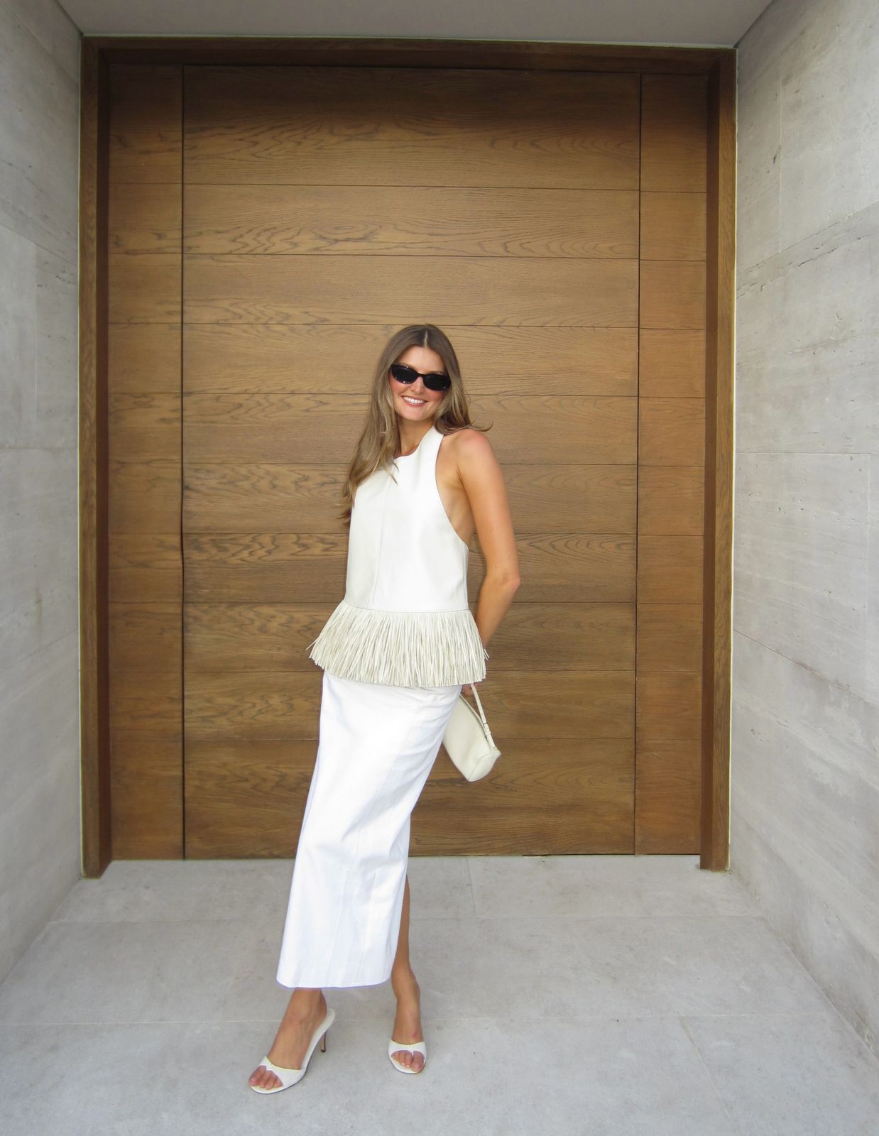 All-White Fringe Top and Wide-Leg Skirt Ensemble All-White Fringe Top and Wide-Leg Skirt Ensemble — Proposal Outfits 2027