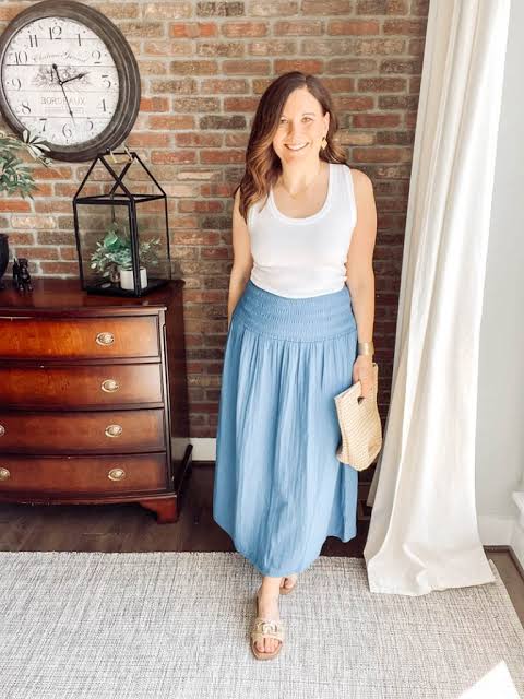 Gauze Midi Skirt and Tank: Airy Summer Ensemble Gauze Midi Skirt and Tank: Airy Summer Ensemble — Summer Outfits 2027