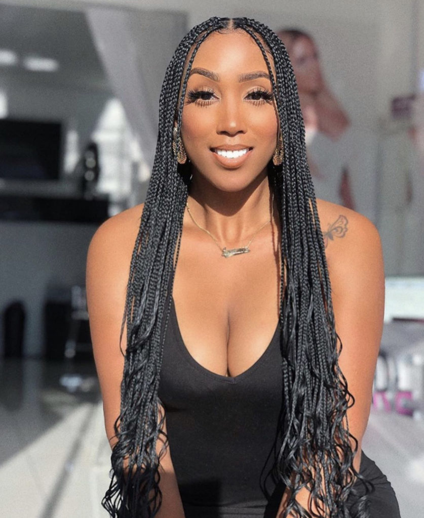 Mid-Back Black Braids With Blonde Highlights — Knotless Braids 2027 for Prom