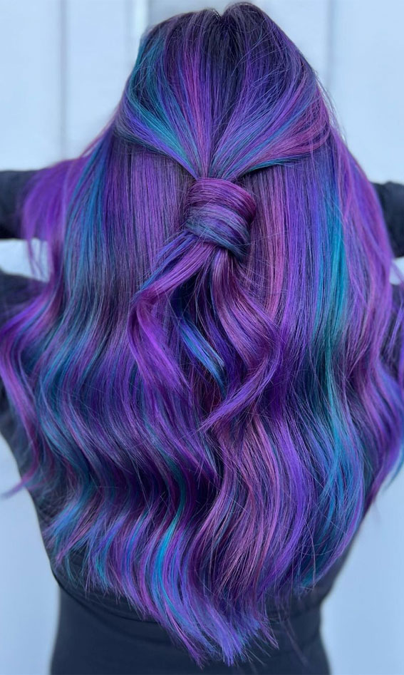 Half-Up Knot With Multi-Color Waves Half-Up Knot With Multi-Color Waves — Lilac Hair 2027