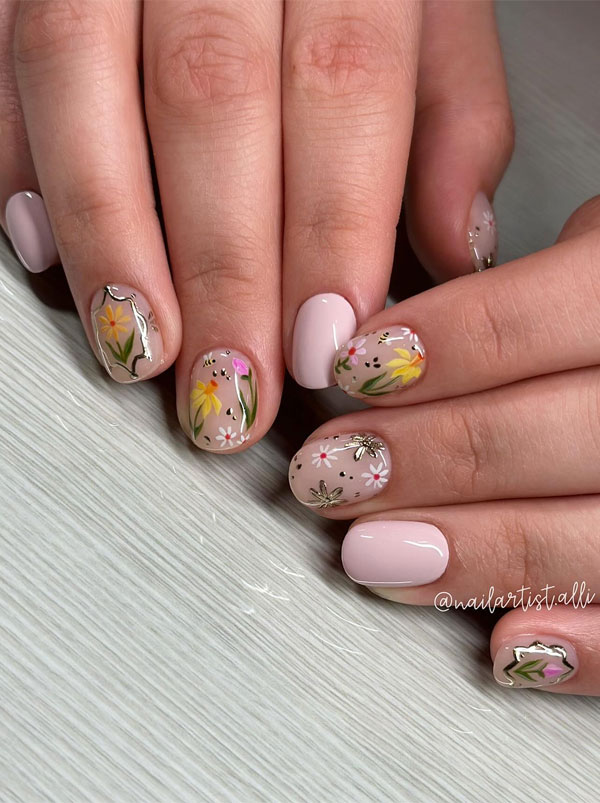 Metallic Outline Wildflower Nails Metallic Outline Wildflower Nails — Wildflower Flower Nails 2027