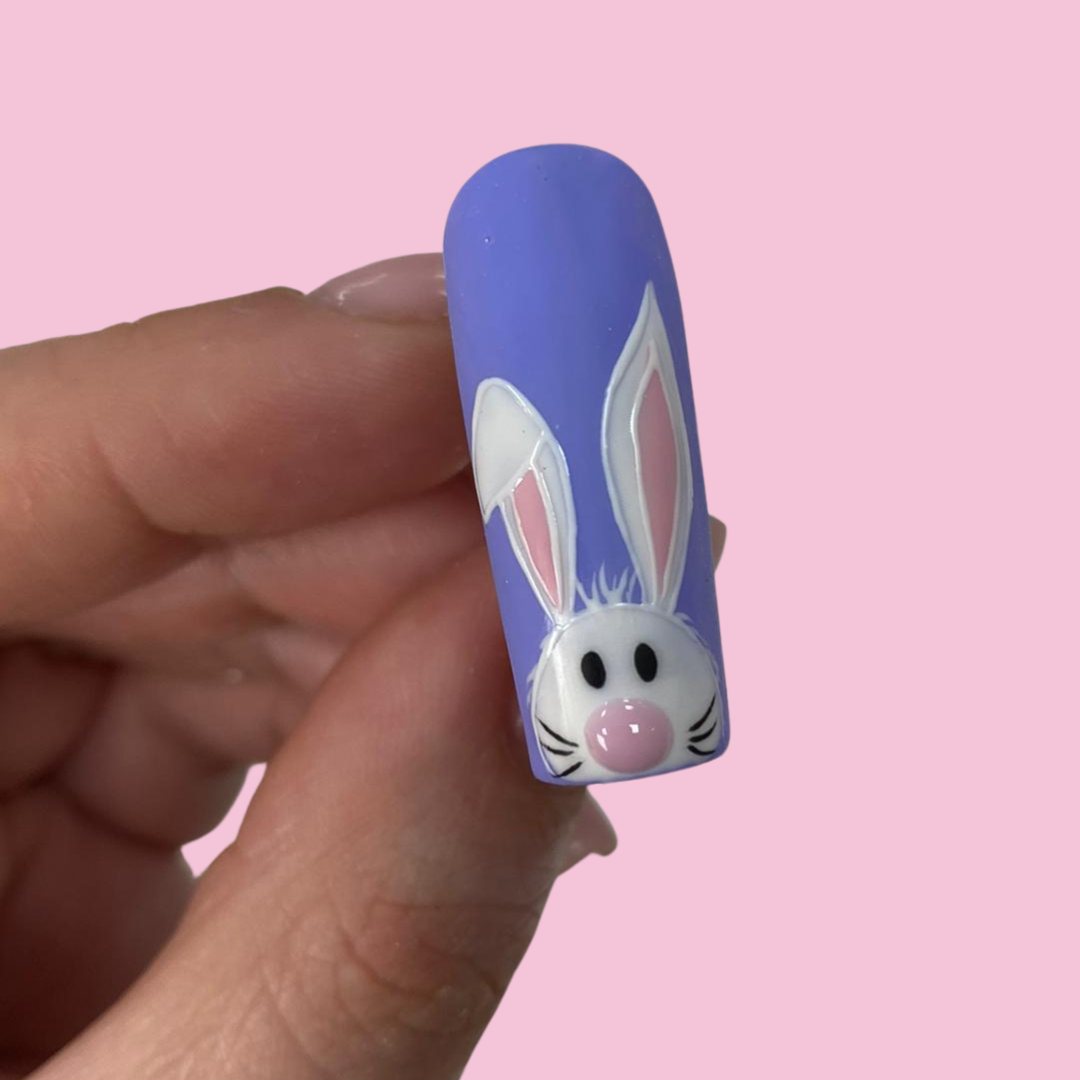 Matte Purple Bunny Face Nail Matte Purple Bunny Face Nail — Funny Bunny Nails 2027