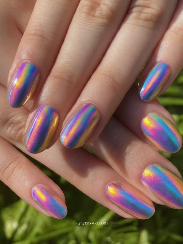 Iridescent Chrome Rainbow Nails Iridescent Chrome Rainbow Nails — Rainbow Rave Nails 2027