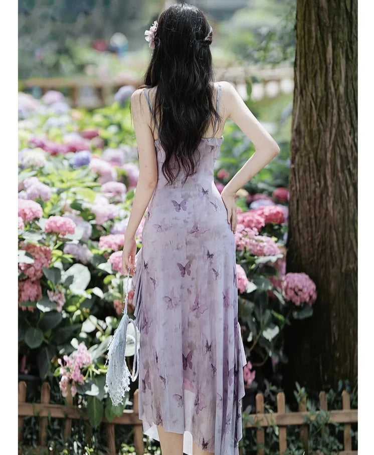 Violet Butterfly Ethereal Fairycore Dress Fairy Dresses Fairycore Style