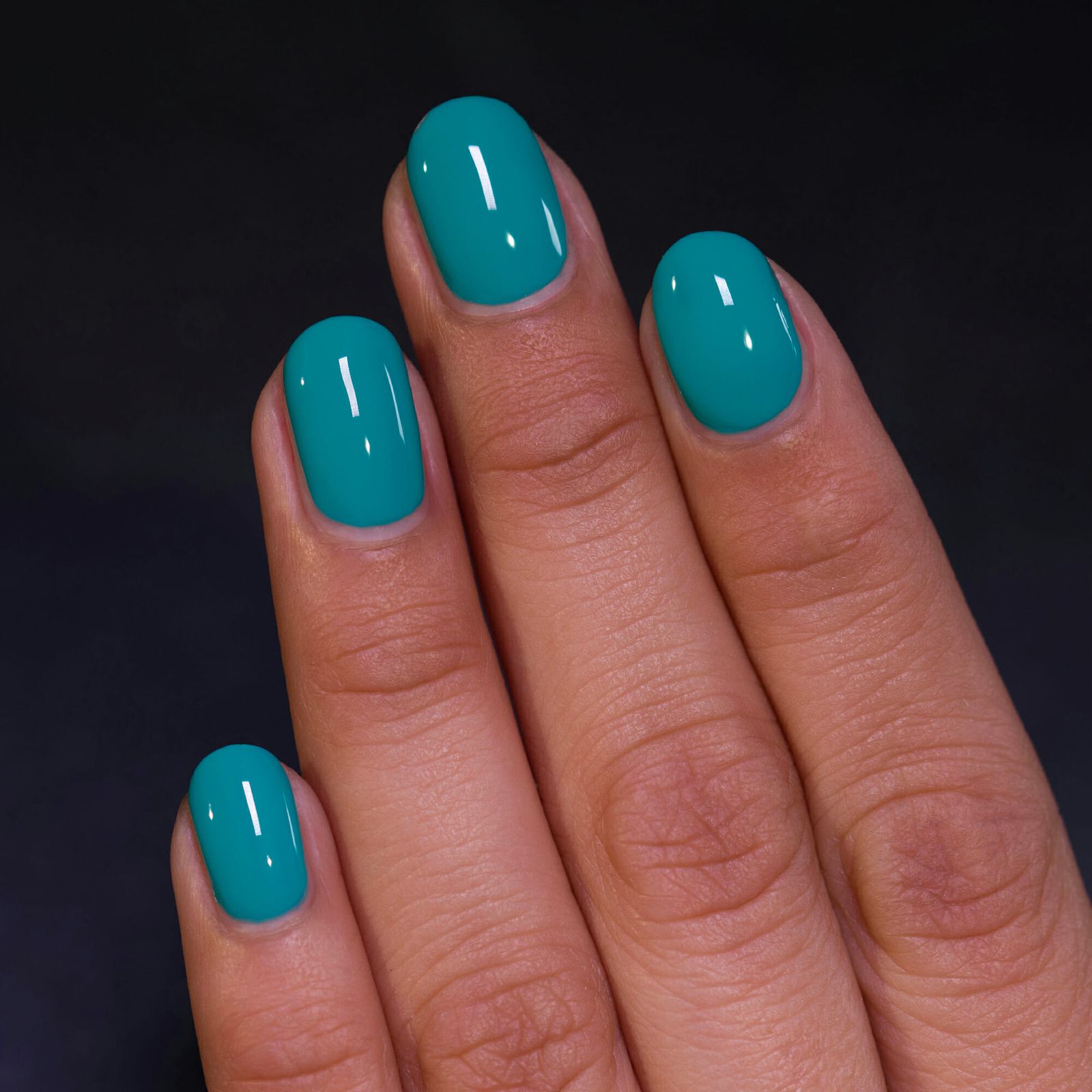 Rich Deep Teal Glossy Nails — Turquoise Nails 2027