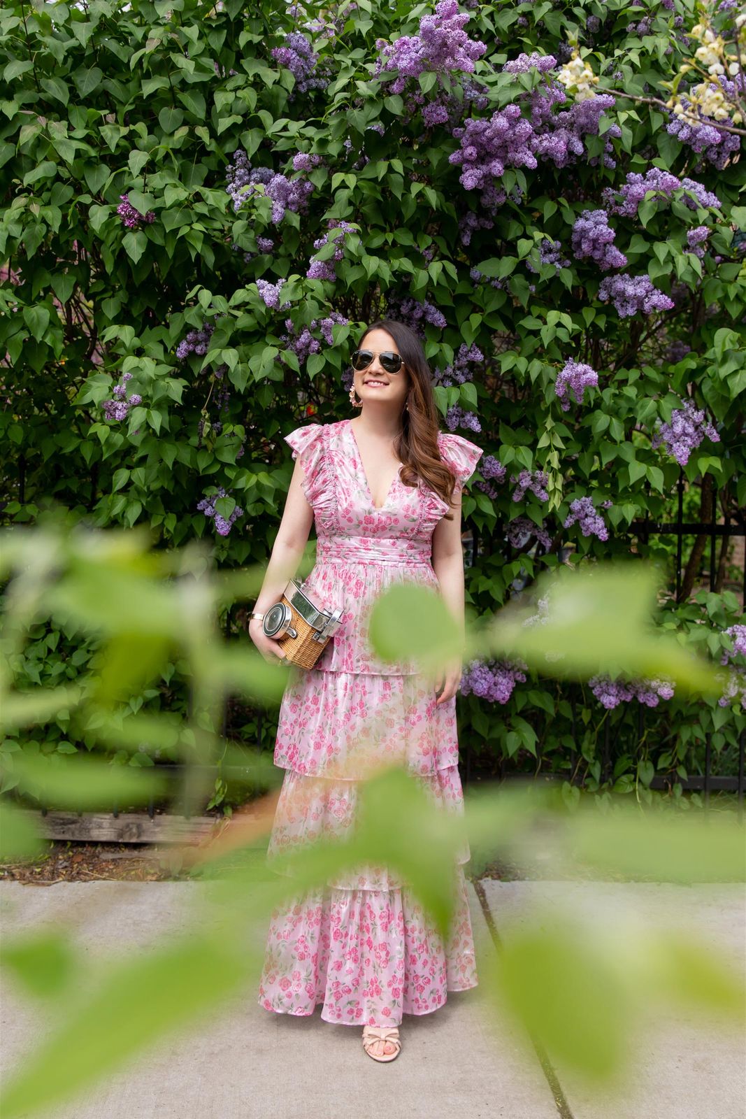 Pink and Green Floral Tiered Maxi Dress Pink and Green Floral Tiered Maxi Dress — Bridal Shower Dress 2027 for Guest