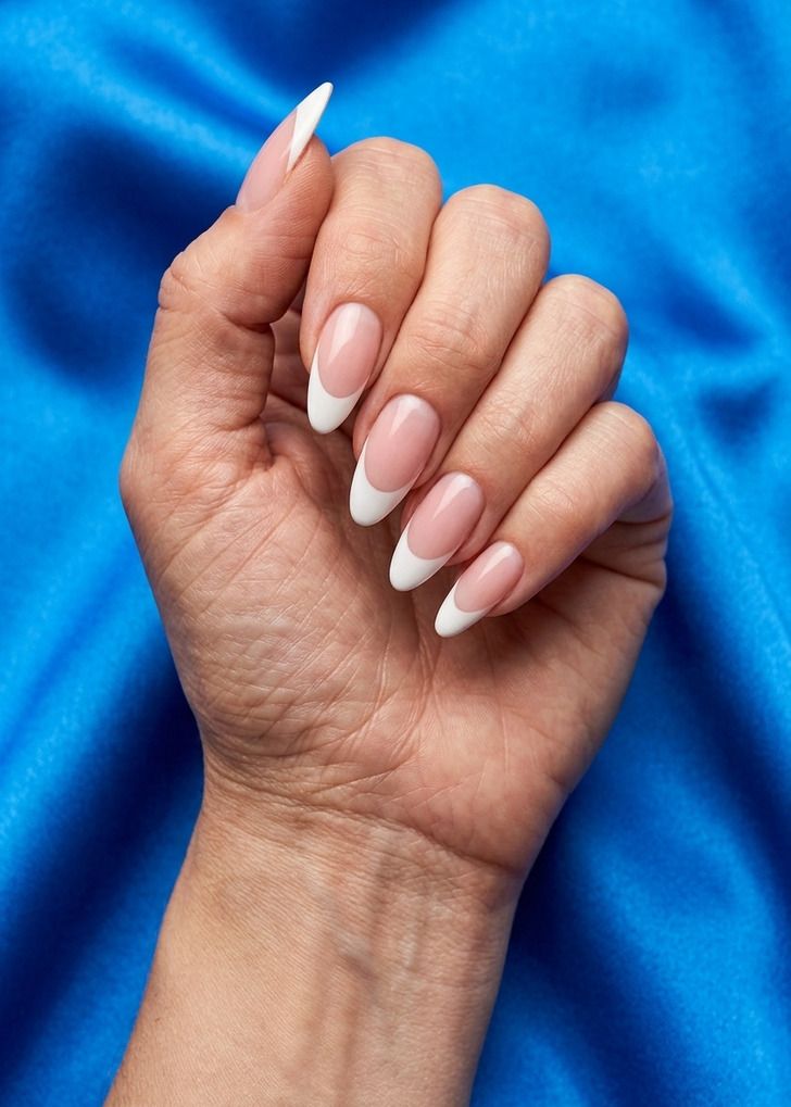 French Tips On All Nails Visual Idea — Birthday Nails Almond 2027