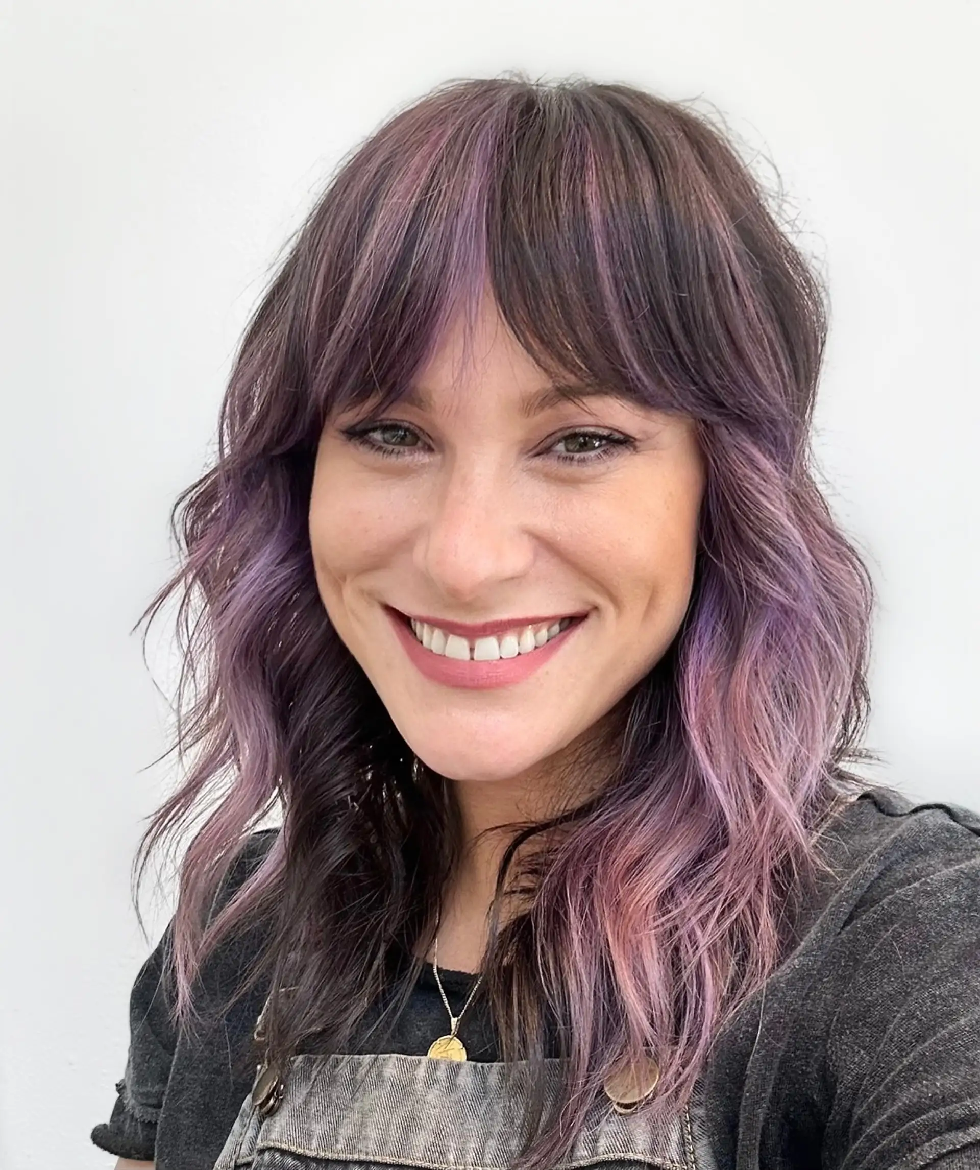 Plum Lob With Lilac And Pink Highlights Plum Lob With Lilac And Pink Highlights — Plum Hair 2027
