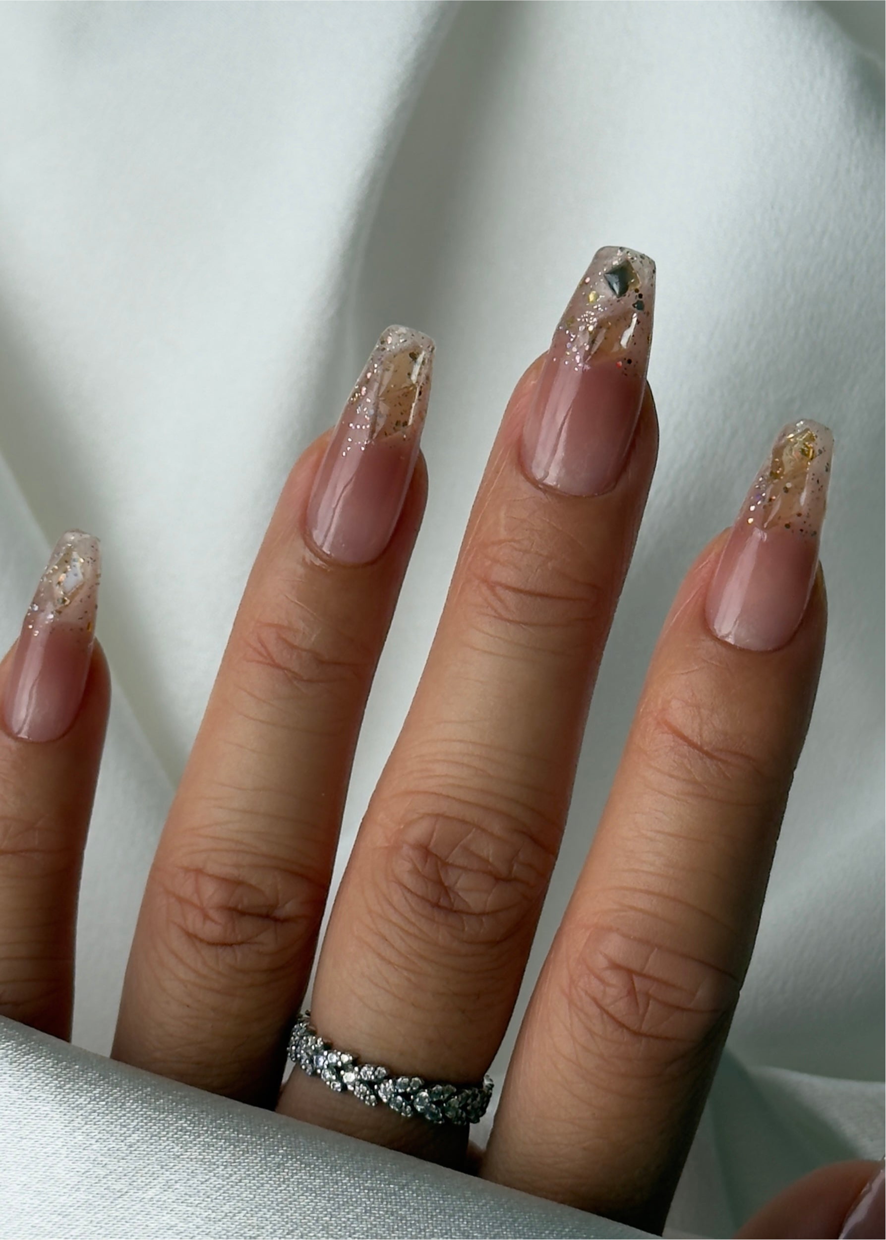 Glitter Gem Long Square Nails Glitter Gem Long Square Nails — Date Night Nails 2027