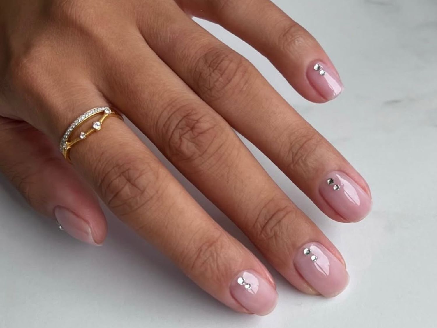 Sheer Pink Nails with Subtle Sparkle — Nails 2027 for Women Over 40