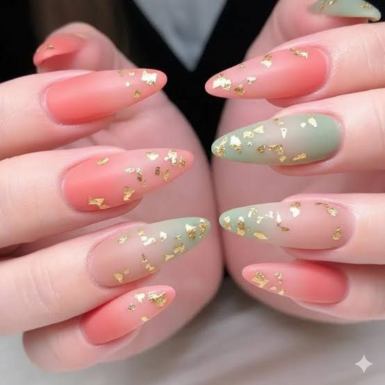 Matte With Glitter Accents Visual Idea — Winter Ombre Nails 2027
