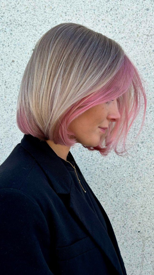 Blonde Bob With Pink Face-Framing Blonde Bob With Pink Face-Framing — Pink Bob 2027