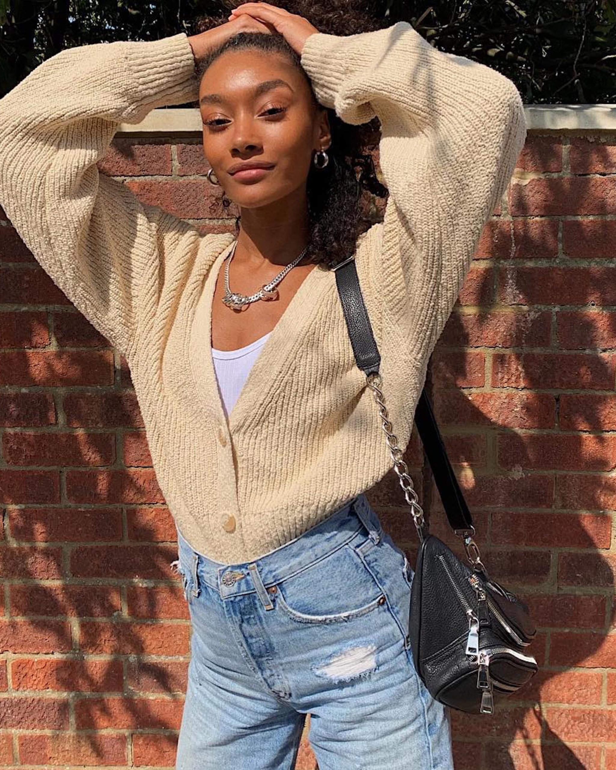 Cozy Casual: Ripped Jeans with Chunky Cardigan Cozy Casual: Ripped Jeans with Chunky Cardigan — Mom Outfits 2027