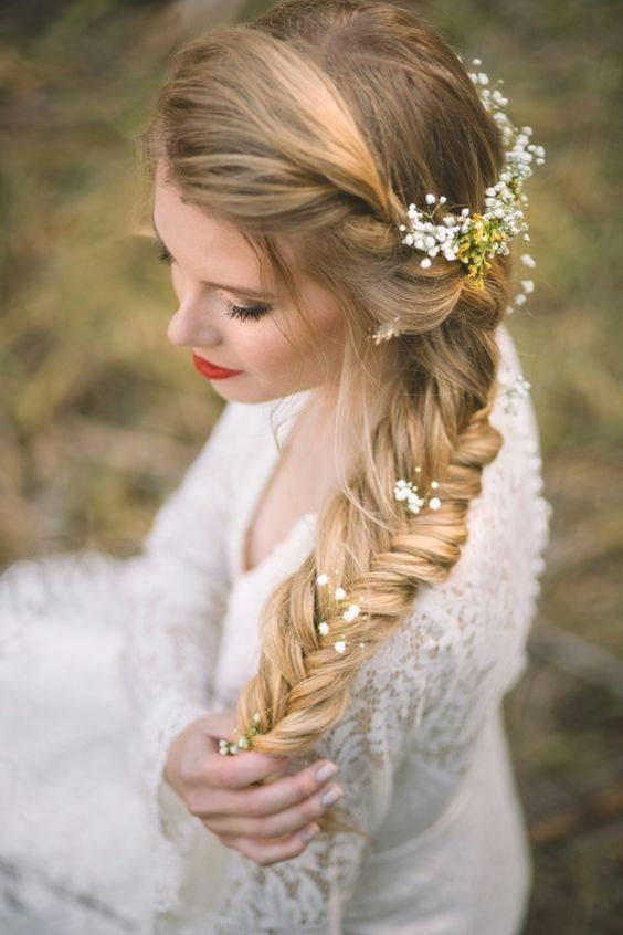 Blonde Braid with Baby's Breath — Flower Crown Hairstyles 2027