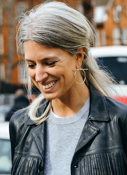 Geometric Gold Hoops with Leather Jacket and Sweater Geometric Gold Hoops with Leather Jacket and Sweater — Gold Hoops Outfits 2027