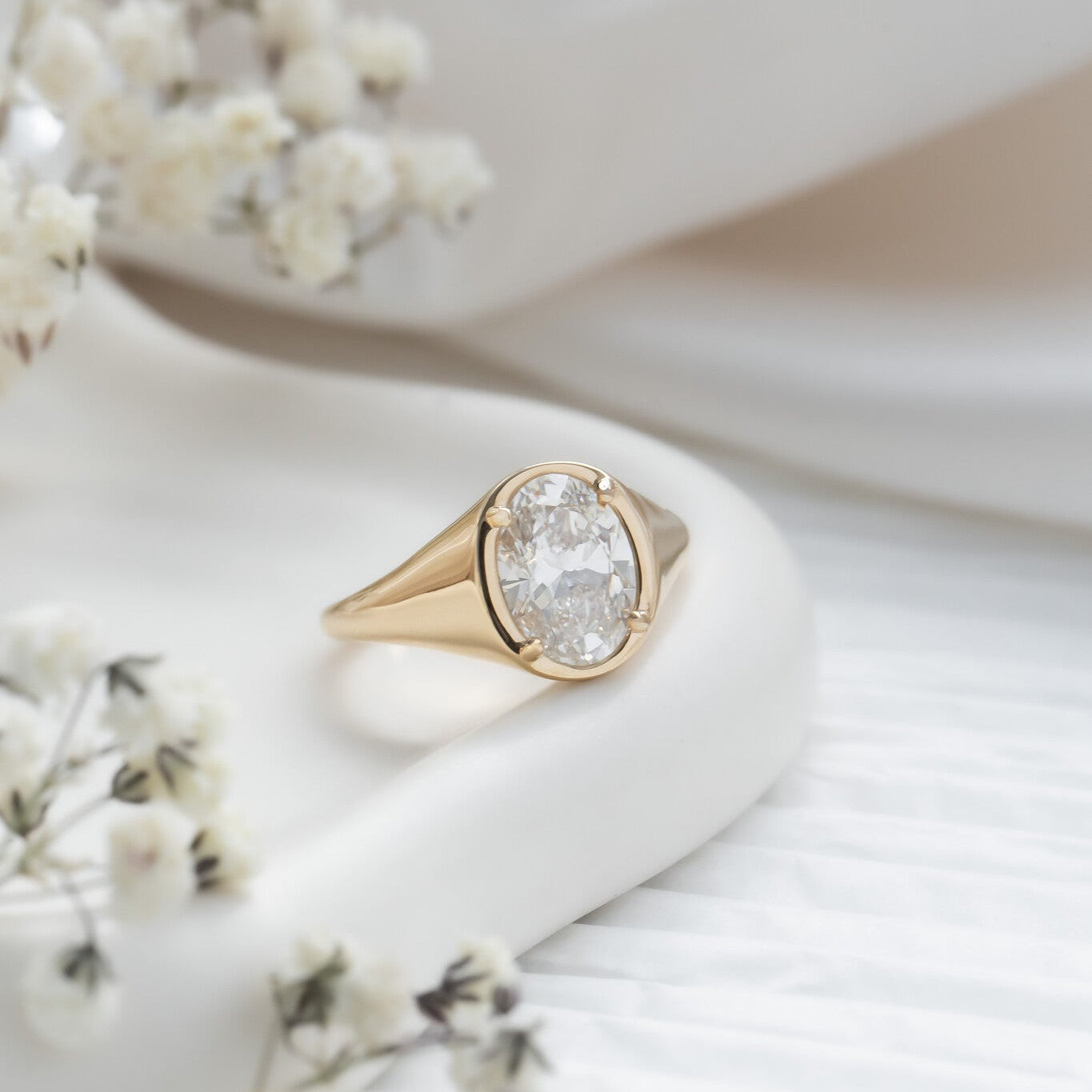 Large Oval Diamond Signet Ring Large Oval Diamond Signet Ring — Signet Rings 2027