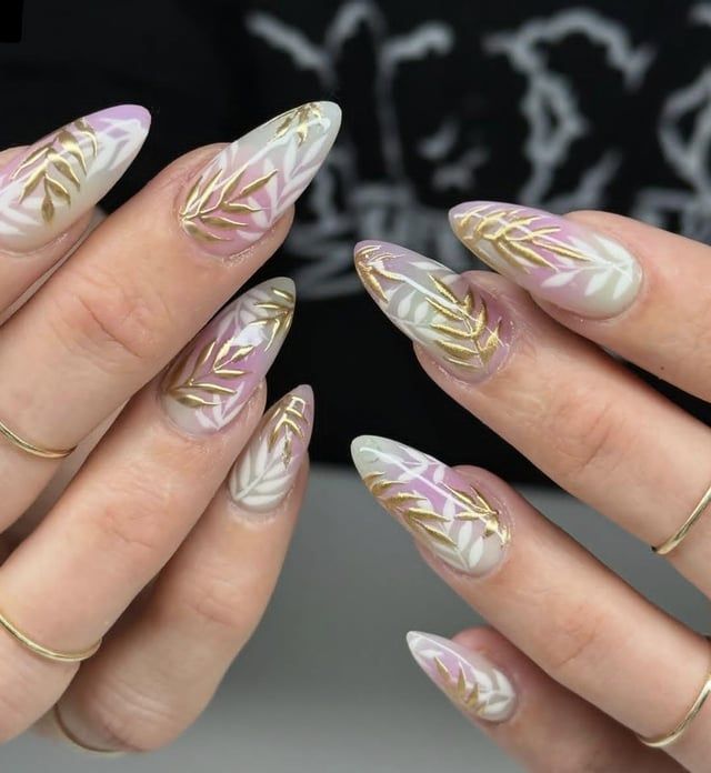 Gold Palm Frond Miami Nails 2027 Gold Palm Frond Miami Nails 2027